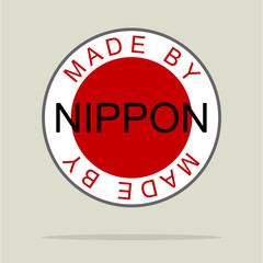 Made by Nippon stamp. Flat design business financial marketing banking marketing advertising web minimal concept illustration.