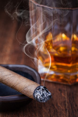 Whiskey and cigar