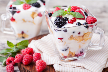 yogurt with muesli and berries