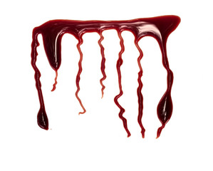 flowing red blood on white