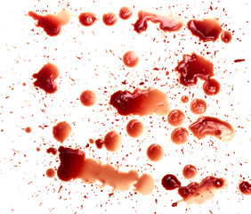 Blood stains on white background