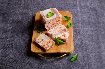 Meat terrine with bacon