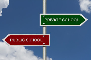 Obraz premium Private School versus Public School