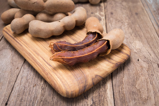 Tamarind with chopping block.