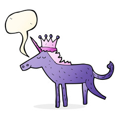 cartoon unicorn with speech bubble