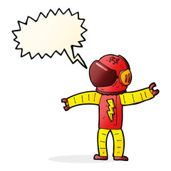 cartoon astronaut with speech bubble