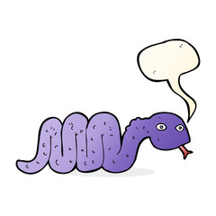 funny cartoon snake with speech bubble