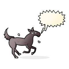 cartoon horse sweating with speech bubble