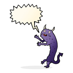 cartoon devil with speech bubble