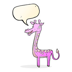 cartoon giraffe with speech bubble