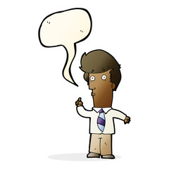 cartoon man with question with speech bubble