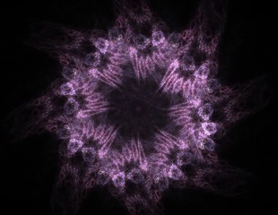 Abstract design of white powder cloud against dark background