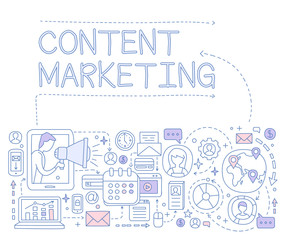 Fototapeta na wymiar Content Marketing Infographics. Vector Illustration