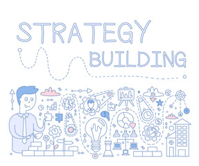 Strategy Building. Vector Illustration