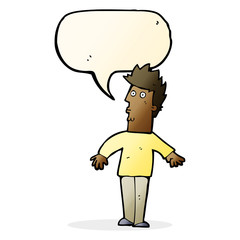 cartoon surprised man with speech bubble