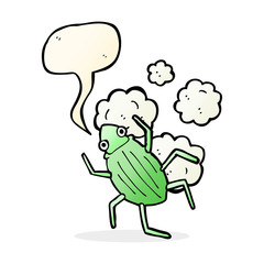 cartoon bug with speech bubble