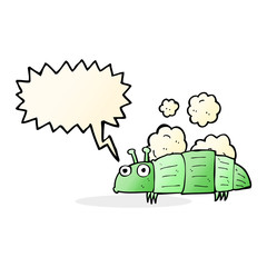 cartoon bug with speech bubble