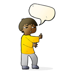 cartoon man gesturing with speech bubble