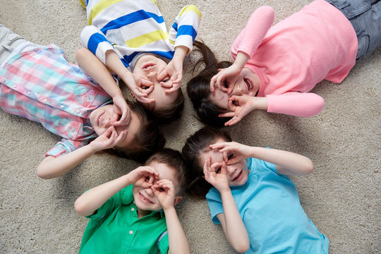 happy children making faces and having fun
