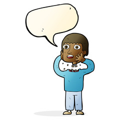 cartoon secret robot with speech bubble