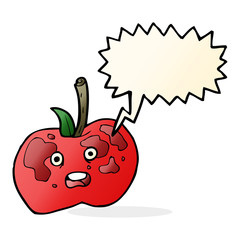 cartoon apple with speech bubble