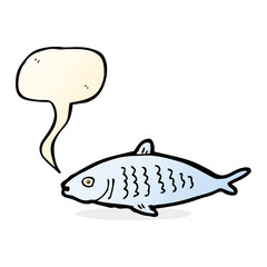 cartoon fish with speech bubble