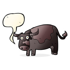 cartoon cow with speech bubble
