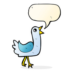cartoon bird with speech bubble