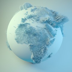 Mondo globo astratto, mappa delle altezze, istogrammmi © Naeblys