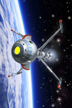 Spaceship in orbit