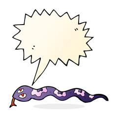 cartoon hissing snake with speech bubble