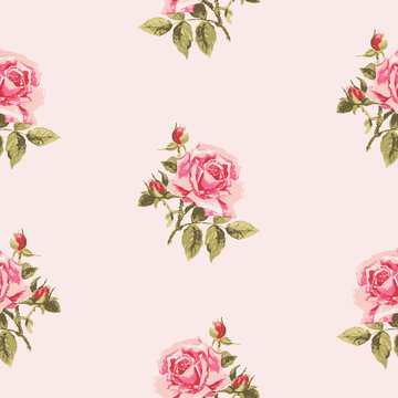 Seamless floral pattern with little roses.