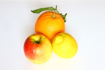 Fresh fruit on white backgorund