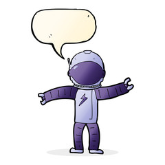 cartoon astronaut with speech bubble