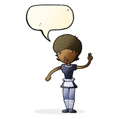 cartoon waitress taking order with speech bubble