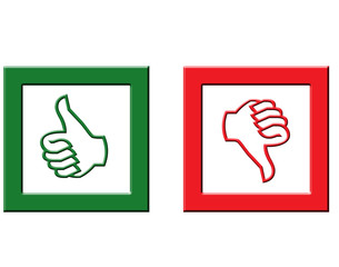 Voting boxes on white background.