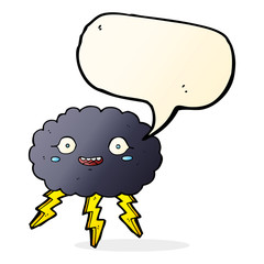 happy cartoon rain cloud with speech bubble