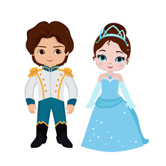 Illustration of very cute Prince and Princess