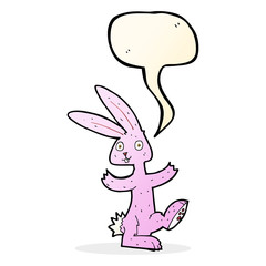 cartoon rabbit with speech bubble