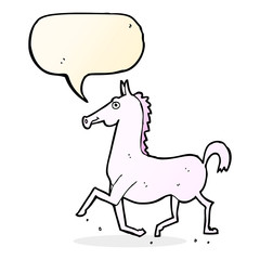 cartoon horse with speech bubble