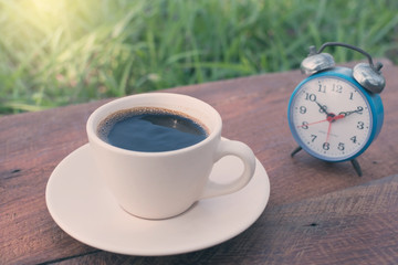 coffee cup on wooden table