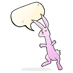 cartoon rabbit with speech bubble
