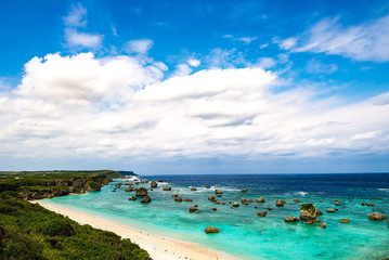 Fototapeta na wymiar Sea, coast, rock, seascape. Okinawa, Japan, Asia. 