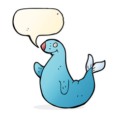 cartoon seal with speech bubble