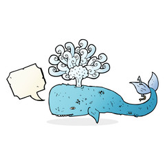cartoon whale with speech bubble