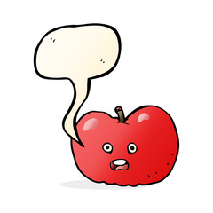 cartoon apple with speech bubble