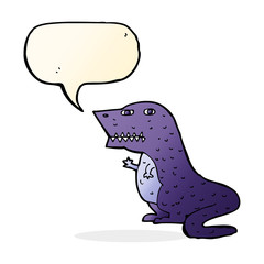 cartoon dinosaur with speech bubble © lineartestpilot