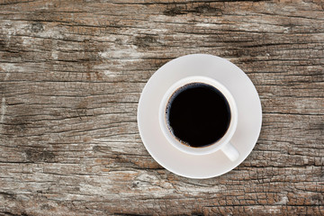 coffee cup on wooden table