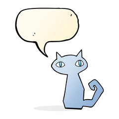cartoon cat with speech bubble