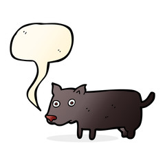 cartoon little dog with speech bubble